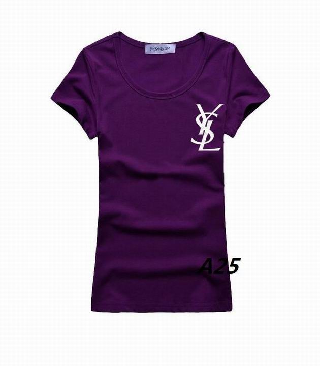 YSL short round collar T woman S-XL-059